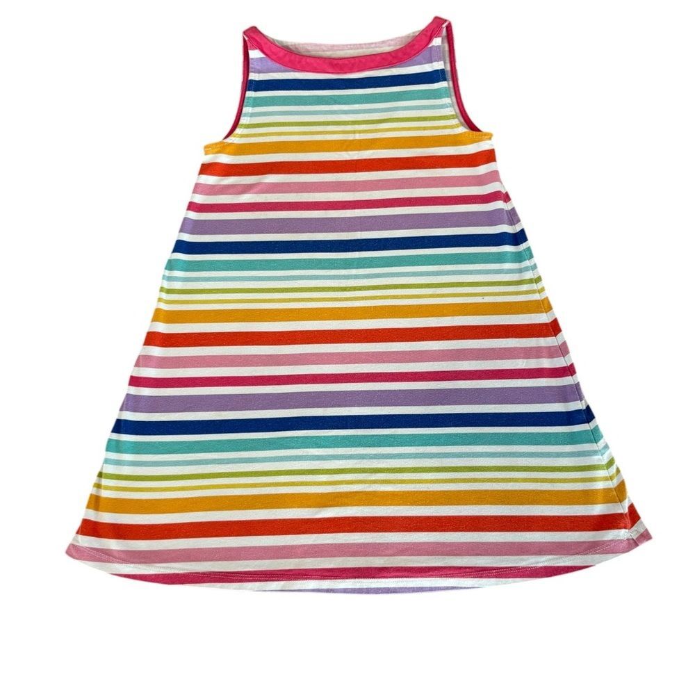 Lands End Rainbow Striped Sundress Little Girls Size 5 to 6